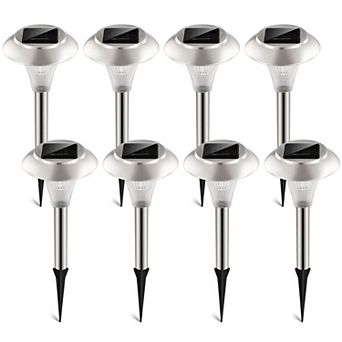 8 pc Solar Garden Lights Outdoor Waterproof Pathway Lamps Color Changing Landscape Lawn Lights