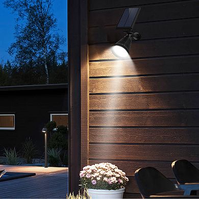 2Pcs Solar Spotlights Outdoor Waterproof Dusk to Dawn Wall Path Garden Lawn Lamps