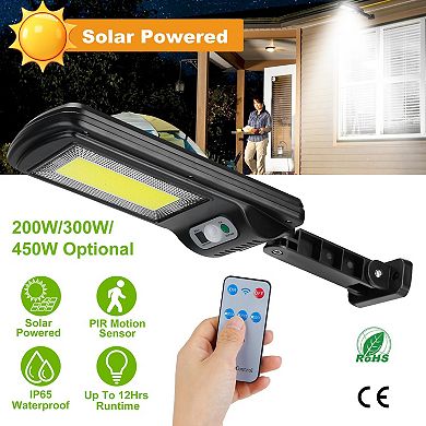 Solar Wall Lights Outdoor 100 LEDs, Motion Sensor Lamp with 3 Modes & Remote, IP65 Waterproof