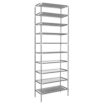 10 tier Shoe Rack, Non-Woven Fabric Organizer Holds 27 Pairs, Stackable Entryway Stand