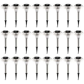 24 pc Solar Garden Lights Outdoor Waterproof Pathway Lamps Color Changing Landscape Lawn Lights for