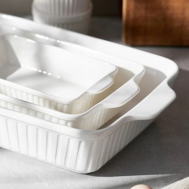 Ceramic Baking Dishes for Oven Set of 3, Casserole Dishes for Oven Lasagna Pan Deep, Baking Pan Set
