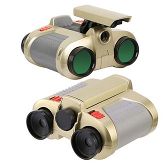4x30 Kids Night Vision Toy Binoculars Pop-Up LED Light with Neck Strap for Hiking & Travel