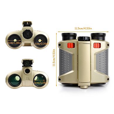 4x30 Kids Night Vision Toy Binoculars Pop-Up LED Light with Neck Strap for Hiking & Travel