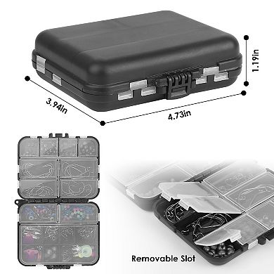 188Pcs Fishing Tackle Kit with Hooks Weights Lures Sinkers Split Shot and Portable Tackle Box