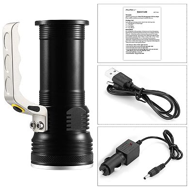 Super Bright LED Flashlight, Portable USB Rechargeable Handheld Searchlight with 3 Modes, Waterproof
