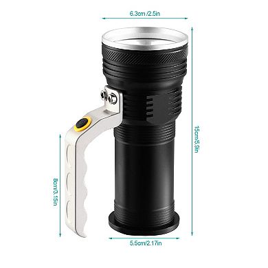 Super Bright LED Flashlight, Portable USB Rechargeable Handheld Searchlight with 3 Modes, Waterproof