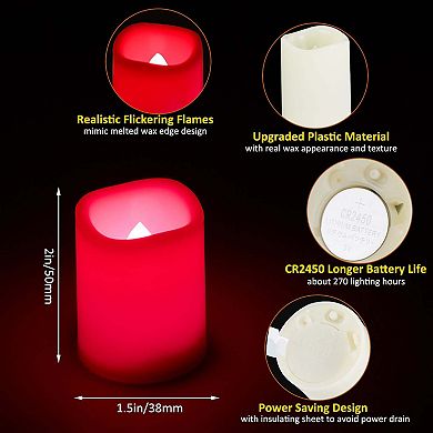 12 Pack RGB Flameless Votive Candles Flickering Tea Lights with Remote Timer