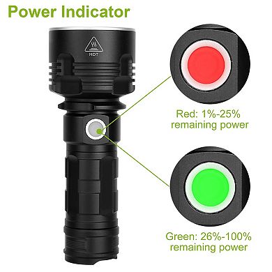 Tactical Military LED Flashlight 50000LM, USB Rechargeable Handheld Torch with 3 Modes (Strong, Weak