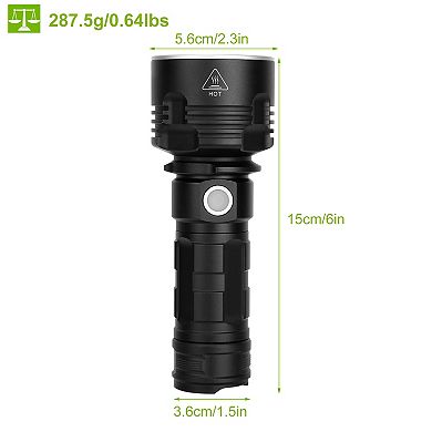 Tactical Military LED Flashlight 50000LM, USB Rechargeable Handheld Torch with 3 Modes (Strong, Weak