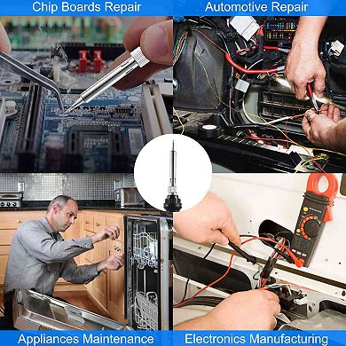 110V 60W Soldering Iron Kit Adjustable Temp 392-842°F PCB Welding Tool with 5 Tips