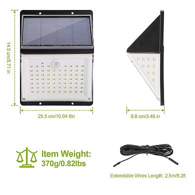 Solar Wall Lights 88 LEDs 120° Motion Sensor Sound Control 270° Illumination IP65 Waterproof