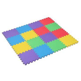 16 pc Kids Puzzle Play Mat w/ Interlocking EVA Tiles, Non-Toxic, Anti-Skid, Multi-Color