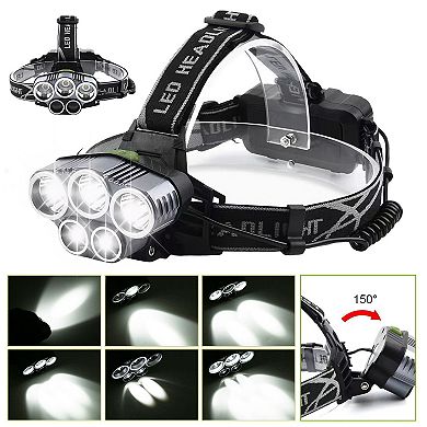 Rechargeable LED Headlamp 20000 Lumen, 6-Mode Headlight Flashlight for Camping, Hiking, Cycling & Hu