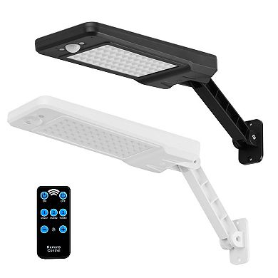 Solar Wall Light Outdoor 60 LED PIR Motion Sensor Remote IP65 Waterproof for Garage & Garden
