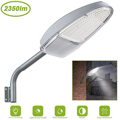 144LED Wall Pack Light, IP65 Waterproof Outdoor Lamp with Photocell Sensor for Garage