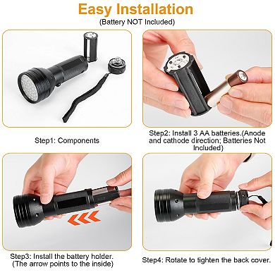 30000LM LED Tactical Flashlight, USB Rechargeable Zoomable Torch with 3 Modes, SOS & 3200mAh Battery