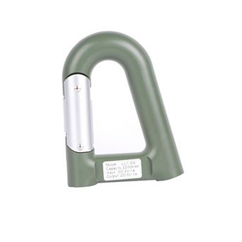 2200mAh Power Bank Carabiner-Shaped with Emergency Flashlight & Compass for Hiking & Camping