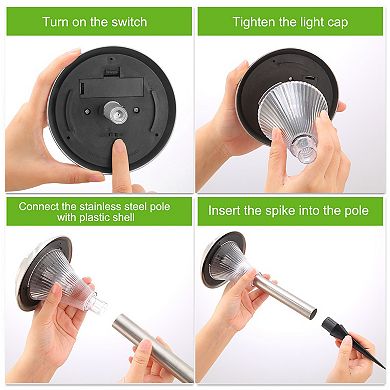 12-Pack Solar Garden Pathway Lights, IP44 Waterproof Color-Changing Outdoor Landscape Lamps