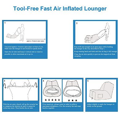 Inflatable Lounger Air Sofa Chair with Bag Waterproof Anti Leak for Beach Camping Travel Picnic