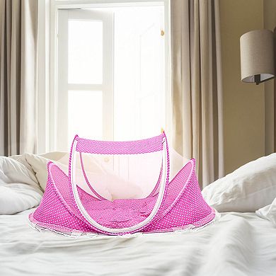 Foldable Baby Travel Bed with Mosquito Net, Crib, Mattress & Music Box for 03 Years