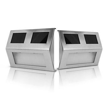2-Pack Solar Step Lights Outdoor Waterproof, Auto On/Off for Stairs, Fence, Garden