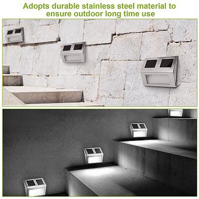 2-Pack Solar Step Lights Outdoor Waterproof, Auto On/Off for Stairs, Fence, Garden
