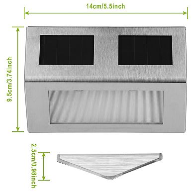 2-Pack Solar Step Lights Outdoor Waterproof, Auto On/Off for Stairs, Fence, Garden