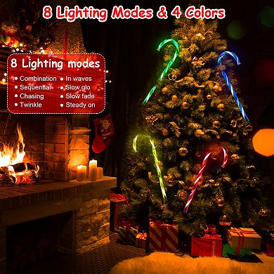 Solar Christmas Candy Cane Stake Light IP55 Waterproof Outdoor Patio Yard Garden Decor