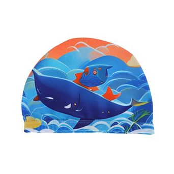 Polyester Cartoon Whale Swim Cap for Child 1 pc 6.1"x8.86"