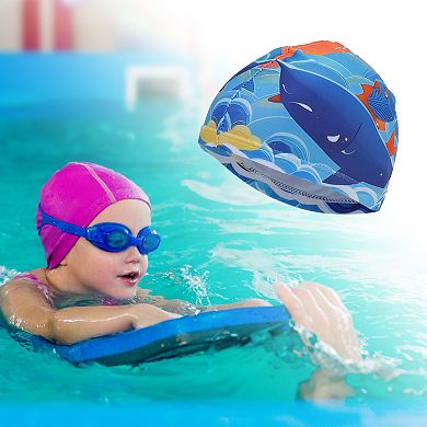 Polyester Cartoon Whale Swim Cap for Child 1 Pc 6.1"x8.86"