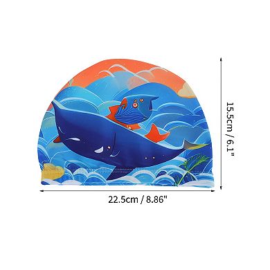 Polyester Cartoon Whale Swim Cap for Child 1 Pc 6.1"x8.86"