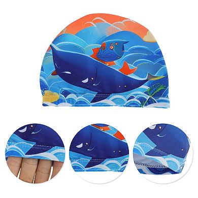 Polyester Cartoon Whale Swim Cap for Child 1 Pc 6.1"x8.86"