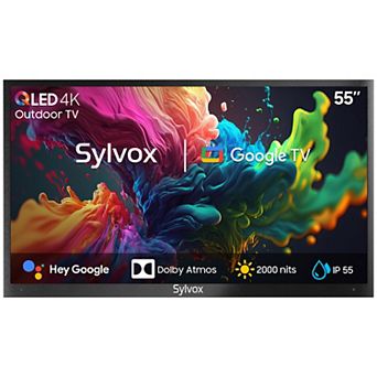 SYLVOX Outdoor Google TV QLED Full Sun Brightness Pool pro 2.0 QLED