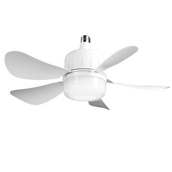 12W Socket Ceiling Fan Light, Dimmable LED with 3 Speeds, Stepless Brightness & Color, Timer & Remot