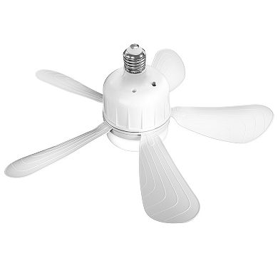 12W Socket Ceiling Fan Light, Dimmable LED with 3 Speeds, Stepless Brightness & Color, Timer & Remot