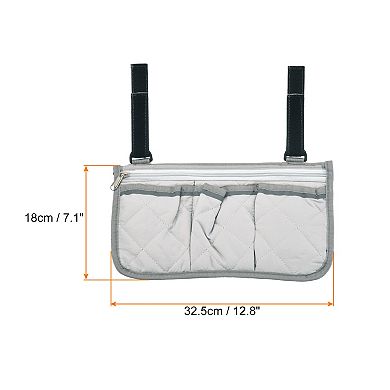 Beach Chair Armrest Bag, Waterproof Hanging Storage Pouch Arm Rest Magazine Snack Bag with 4 Pockets