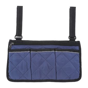 Beach Chair Armrest Bag, Waterproof Hanging Storage Pouch Arm Rest Magazine Snack Bag with 4 Pockets