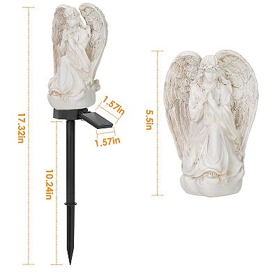 Solar Praying Angel Statue Garden Light, LED Outdoor Decor, IP65 Waterproof Lawn Lamp