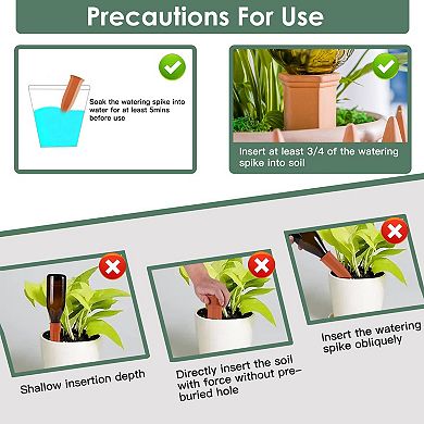 10Pack Plant Watering Spikes Terracotta Automatic Watering Devices with Slow Release Control Plant W