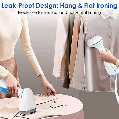 1500W Portable Handheld Clothes Steamer with 2 Brushes, 30s Heat-Up, Dry Ironing & Wrinkle Remover f