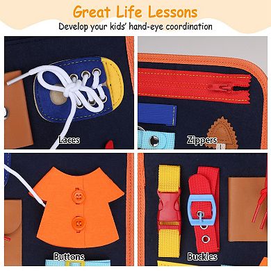 Kids Busy Board Sensory Activity Toy Montessori Learning & Educational Gift for Ages 1-6