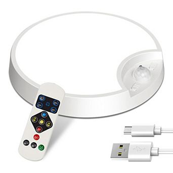 Rechargeable Motion Sensor Ceiling Light, Dimmable LED with Remote, Timer & 3 Color Modes