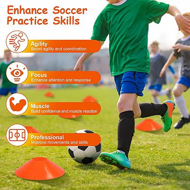 Kids Soccer Goal Set Portable Backyard Training Kit with Ball, Pump, Cones, Ladder & Carry Bag