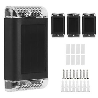 4-Pack Solar Wall Sconce Lights, IP55 Waterproof, Rechargeable Sensor Lamps, Warm Yellow