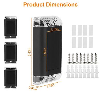 4-Pack Solar Wall Sconce Lights, IP55 Waterproof, Rechargeable Sensor Lamps, Warm Yellow