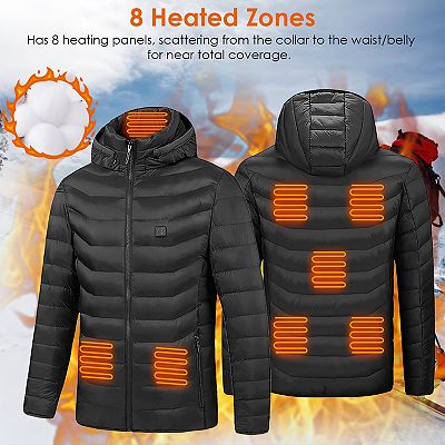 Heated Electric Jacket with 3 Heat Levels & 8 Zones Lightweight