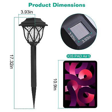 6Pack Solar Stake Lights Outdoor Waterproof Auto On/Off Decorative Pathway Garden Lamps