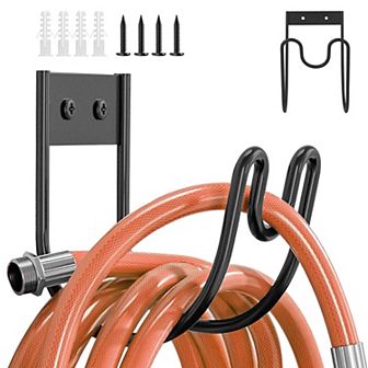 2 Pack Stainless Steel Garden Hose Holder, Heavy Duty Hook & Organizer