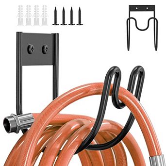 2 Pack Stainless Steel Garden Hose Holder, Heavy Duty Hook & Organizer